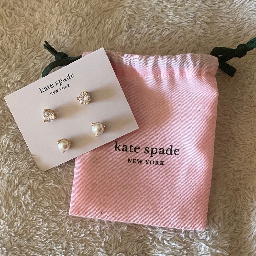 Kate Spade Kids Pearl and Crystal Earrings